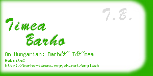 timea barho business card